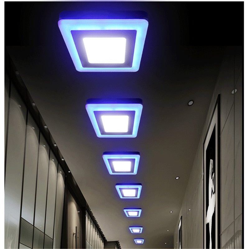 6W 9W 16W 24W led Ceiling Recessed panel Light Painel lamp home decoration round square Led Panel Downlight Blue+White 2 colors