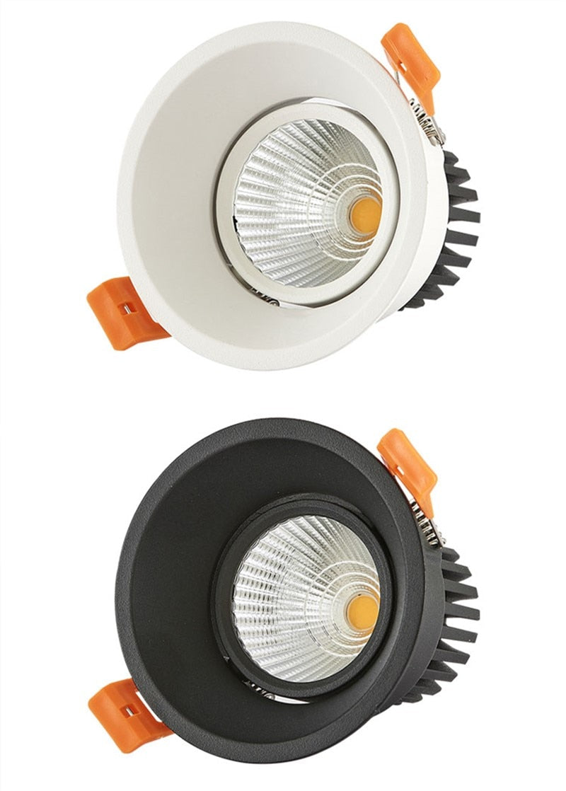 Dimmable LED COB Downlight 7W/10W/15W 18W Round Recessed LED Spot Light lumination Indoor Decoration Ceiling Lamp AC110V/ 220V