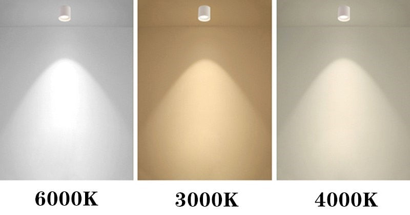 Dimmable round LED Downlights Surface Mounted COB 7W/9W/12W/15W/18W/20W LED Spot lights decoration Ceiling Lamp AC85- 265V