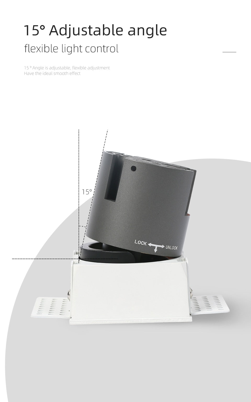 LED embedded square downlight borderless anti-glare ceiling spotlight without main light for home living room