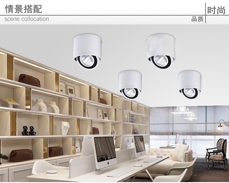 DHL Free 10pcs Surface Mounted COB LED Downlight 5W 7W 9W 15W Down Light LED Spot light lamp AC85-265V Warm/Natural/Cold White