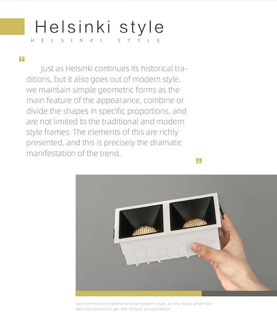 Aisilan LED Embedded Ceiling Spotlight Square Downlight Grille Honeycomb Anti-glare Recessed Light For Indoor Living Room