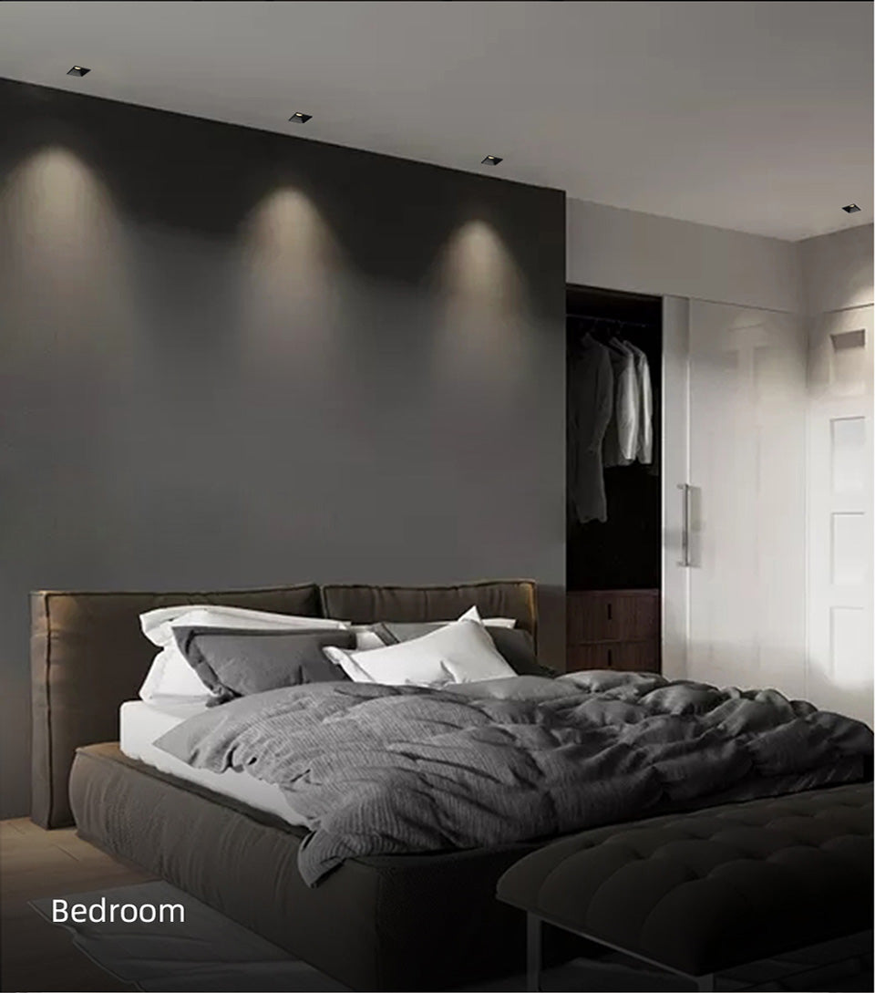 Aisilan LED Embedded Ceiling Spotlight Square Downlight Grille Honeycomb Anti-glare Recessed Light For Indoor Living Room