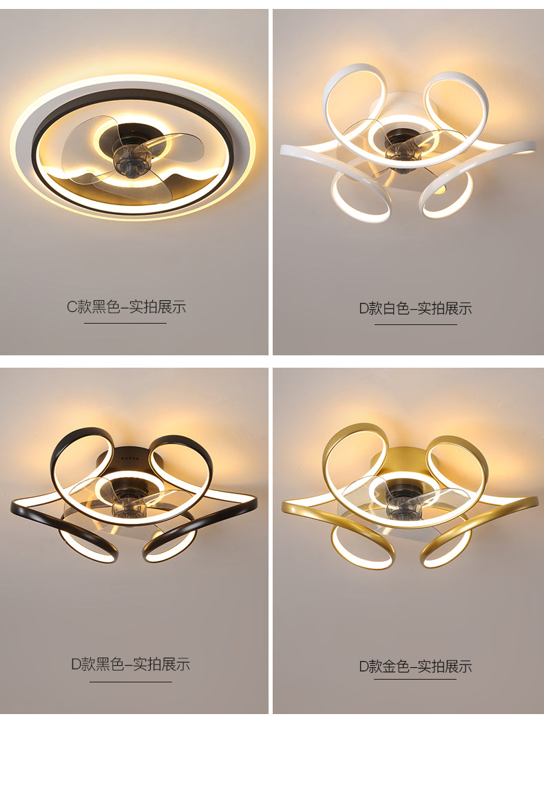 Modern led ceiling fan with lighting application and remote control, dining room, living room, bedroom ceiling lamp