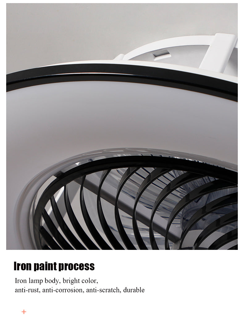 European simple modern ceiling fan lamp dining room bedroom study living room quiet thin invisible decorative ceiling lamp