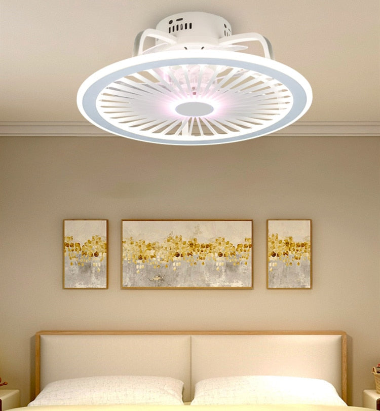 HengYuan lighting intelligent ceiling fan lamp modern design led creative lamp bedroom study restaurant three color remote co