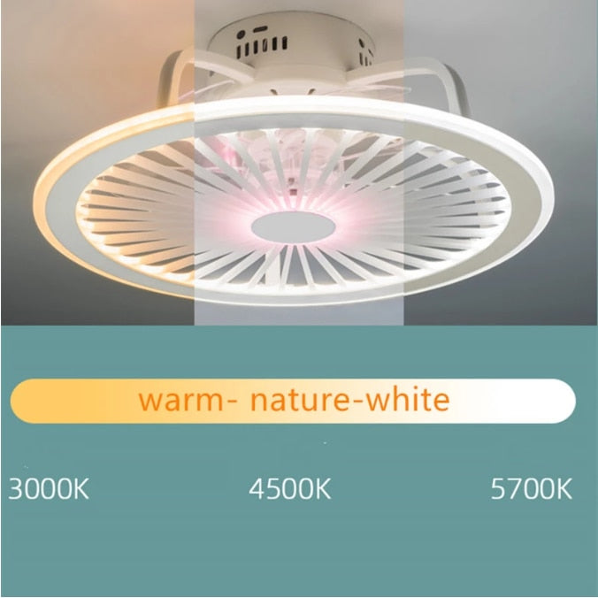 HengYuan lighting intelligent ceiling fan lamp modern design led creative lamp bedroom study restaurant three color remote co