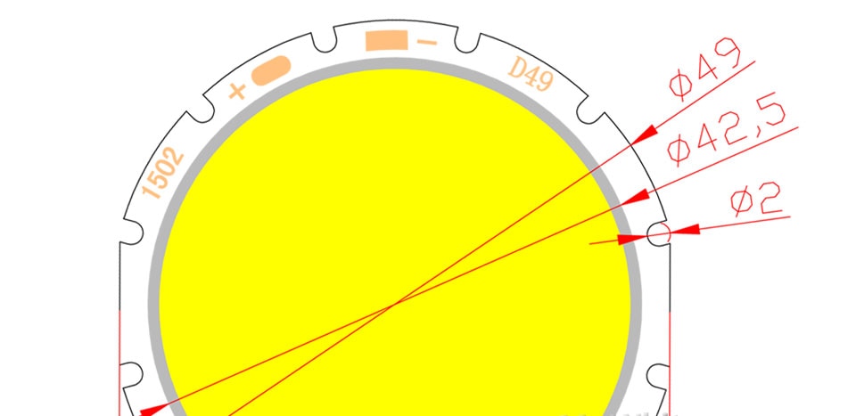 LED 49mm 42mm round LED COB Light Source Module warm nature white 15W 20W 30W lamp flip chips for downlight