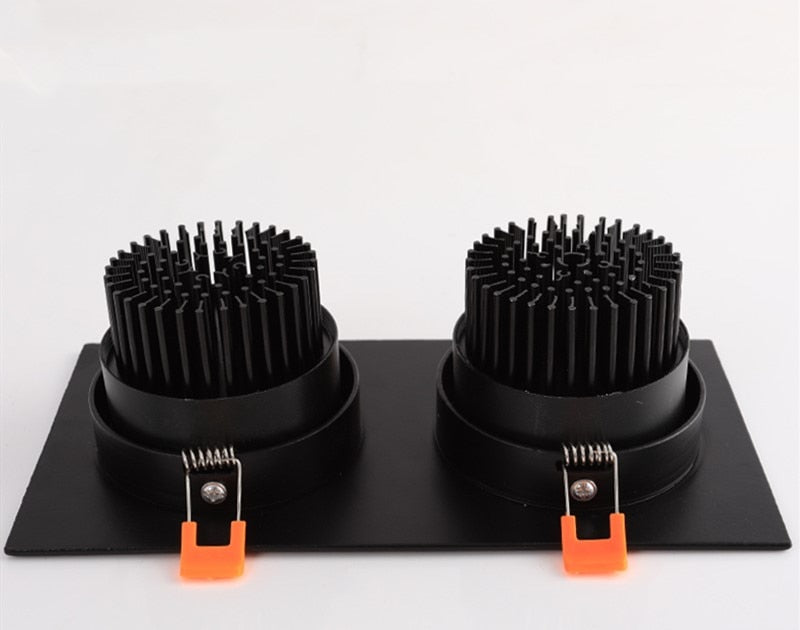 Recessed Square Bright white black LED Dimmable Downlight COB 7W 9W 12W 14W 18W 24W LED Spot light Ceiling Lamp AC85-265V