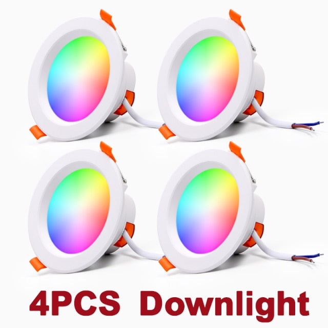 Smart Led Downlight RGB Recessed Round Spotlight Smart Home Tuya WiFi Dimmable Indoor lights Fixture 5W/7W/9W/15W CW+WW+RGB