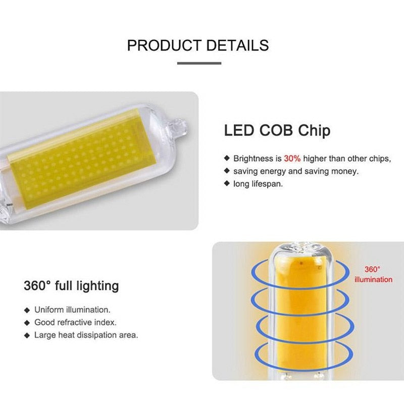 Super Bright G9 LED Light Bulb 7W 9W 12W 15W 220V Glass Lamp Cold White/Warm White Constant Power Light LED Lighting G9 COB Bulbs