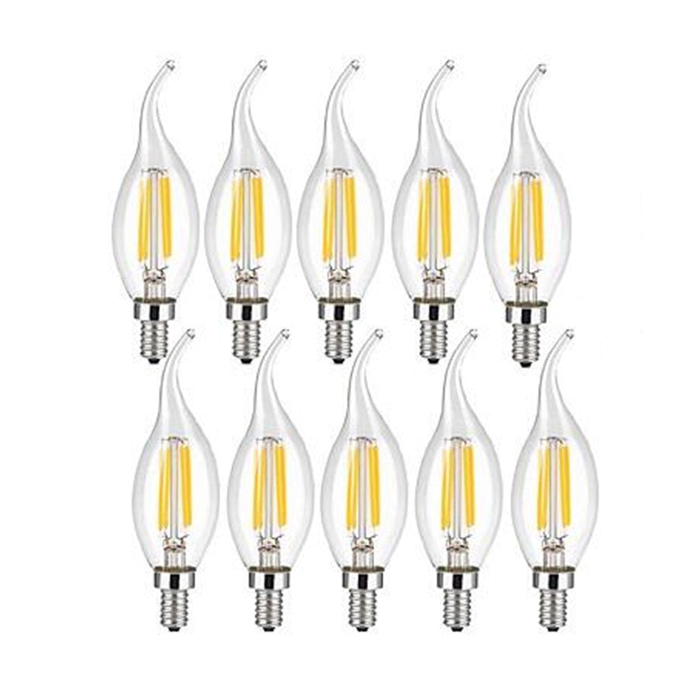 LED Bulb E14 4W/6W Dimmable Edison Retro Filament Candle Light AC220V C35 10pcs Warm/Cold White 360 Degree Energy Saving Lamp