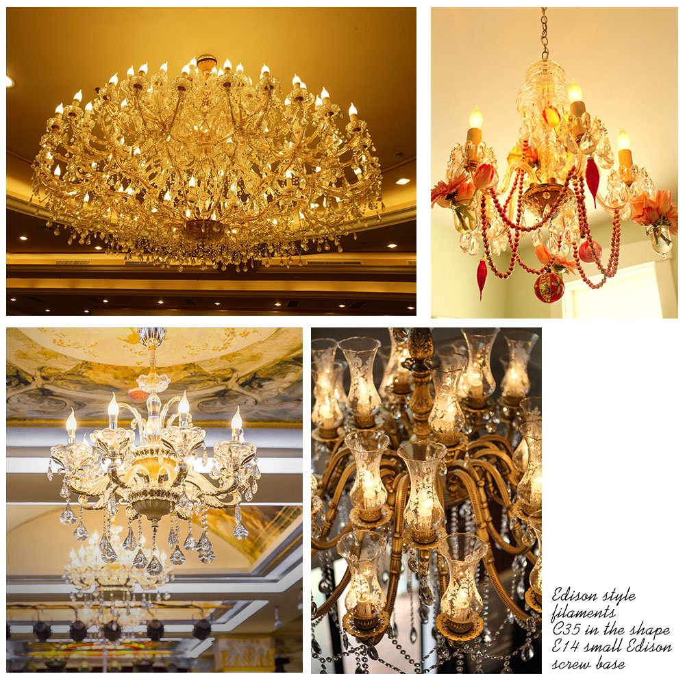 LED Bulb E14 4W/6W Dimmable Edison Retro Filament Candle Light AC220V C35 10pcs Warm/Cold White 360 Degree Energy Saving Lamp