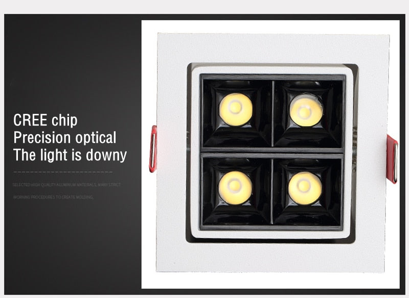 Thick Aluminum Adjustable Angle Recessed LED Spot Lighting 220V 110V Bedroom Kitchen Indoor Downlight 8W 16W 32W Ceiling light