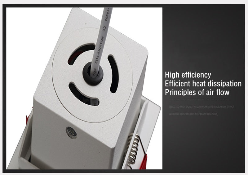 Thick Aluminum Adjustable Angle Recessed LED Spot Lighting 220V 110V Bedroom Kitchen Indoor Downlight 8W 16W 32W Ceiling light