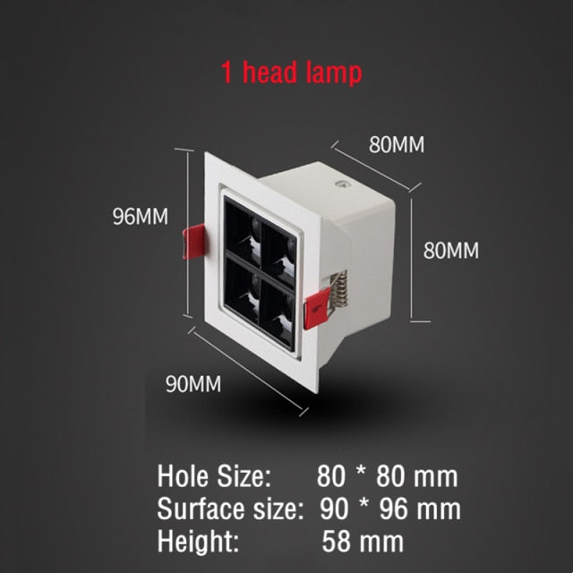 Thick Aluminum Adjustable Angle Recessed LED Spot Lighting 220V 110V Bedroom Kitchen Indoor Downlight 8W 16W 32W Ceiling light