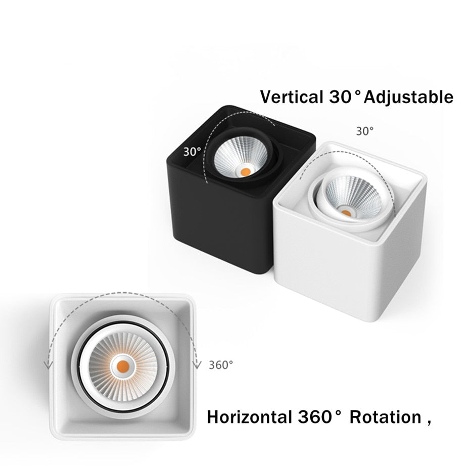 Square Surface Mounted Ceiling Downlight lamp 7W 14W ceiling led lights AC110V 220V cob led spot lights Ceiling Fixtures Lighting