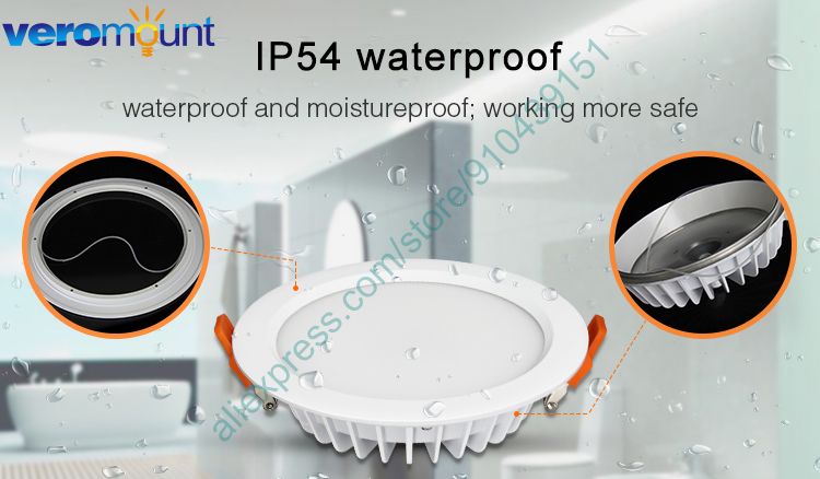 MiBoxer FUT069 15W RGB+CCT IP54 Downlight AC 110V 220V 2.4G RF Wireless Remote WiFi Smartphone APP Alexa Google Voice Control