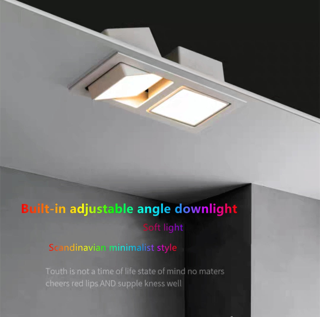 LED downlight adjustable angle ceiling light grille spotlight embedded 7W 14W 21W living room bedroom aisle home lighting