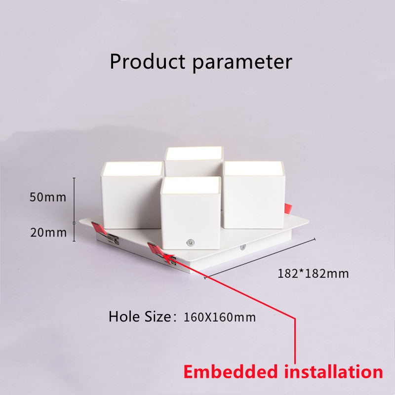LED downlight Nordic four-head downlight 28W indoor home lighting fixtures adjustable angle ceiling light