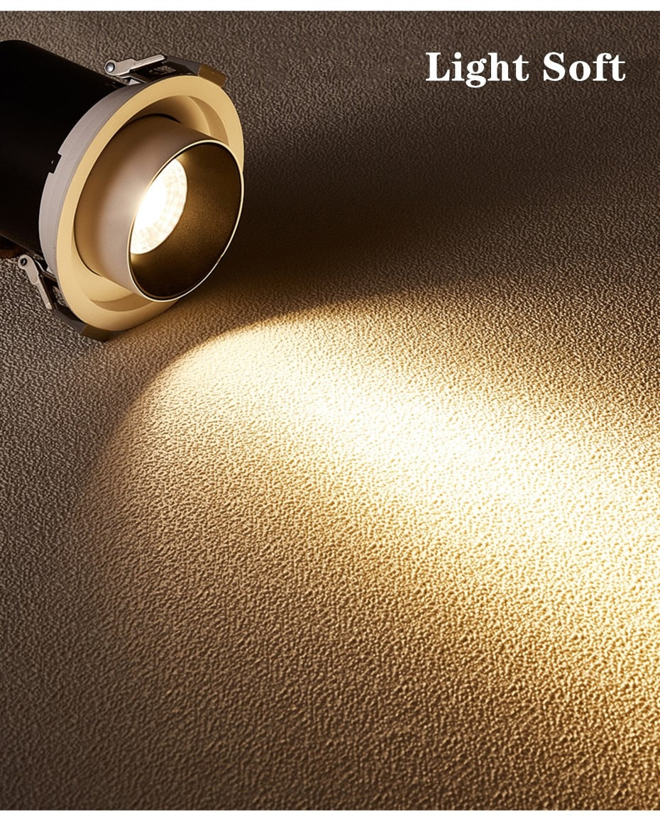 LED Downlight Embedded Ceiling Lamp 7W 10W 12W Dimmable Spotlight Living Room Simple Nordic Adjustable And Rotate COB Light