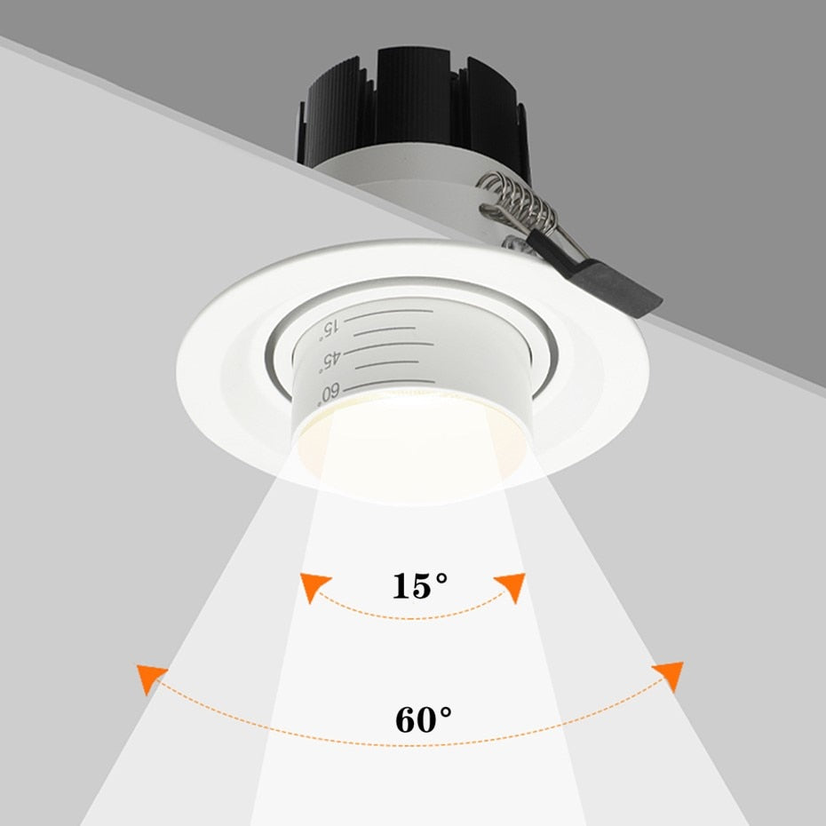 Focusable Led Downlights 5W 10W Led Ceiling Light 15W Recessed Down Light Round Ceiling lamp 220V 110V LED Spot Light Lightings