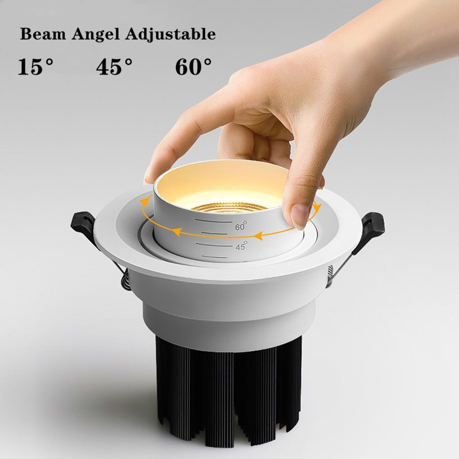 Focusable Led Downlights 5W 10W Led Ceiling Light 15W Recessed Down Light Round Ceiling lamp 220V 110V LED Spot Light Lightings