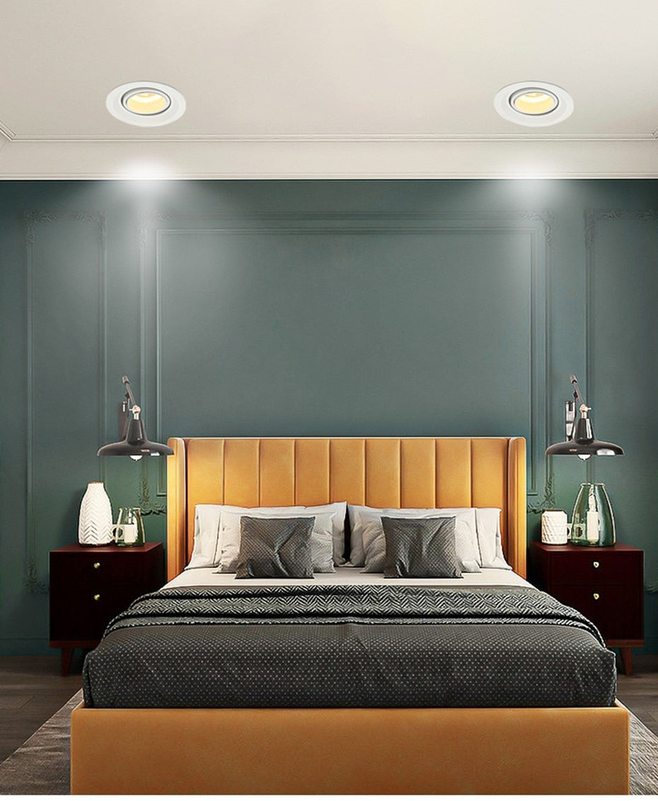 Focusable Led Downlights 5W 10W Led Ceiling Light 15W Recessed Down Light Round Ceiling lamp 220V 110V LED Spot Light Lightings