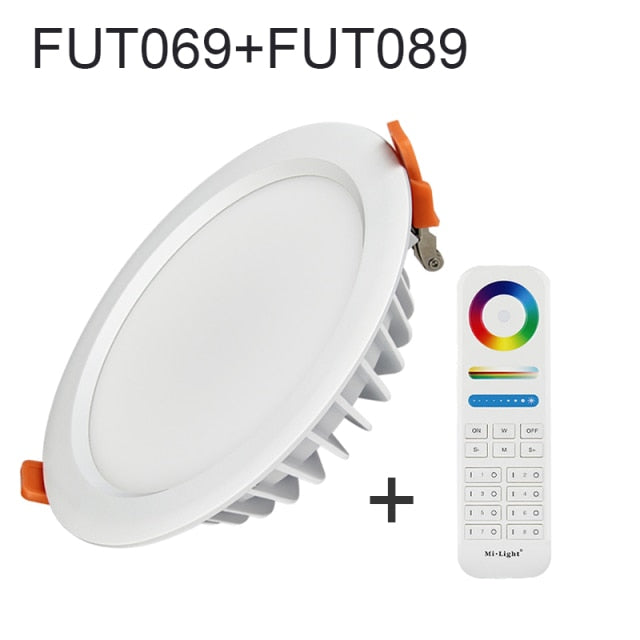 Miboxer living room 15W RGB + CCT LED downlight FUT069 round AC 100V-240V dimmable wireless wifi control LED ceiling downlight