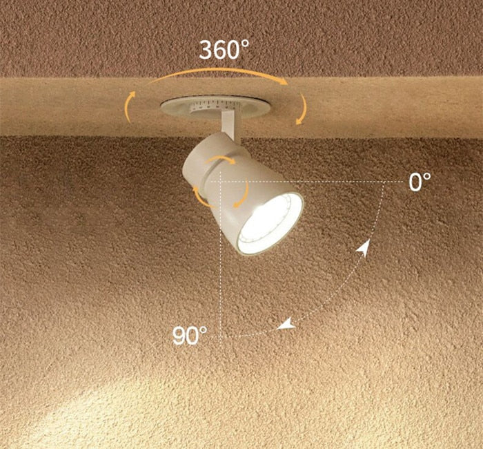Dimmable Embedded COB Ceiling 12W 20W 35W AC85-265V Rotate 360 Degrees LED Downlight Home Lighting