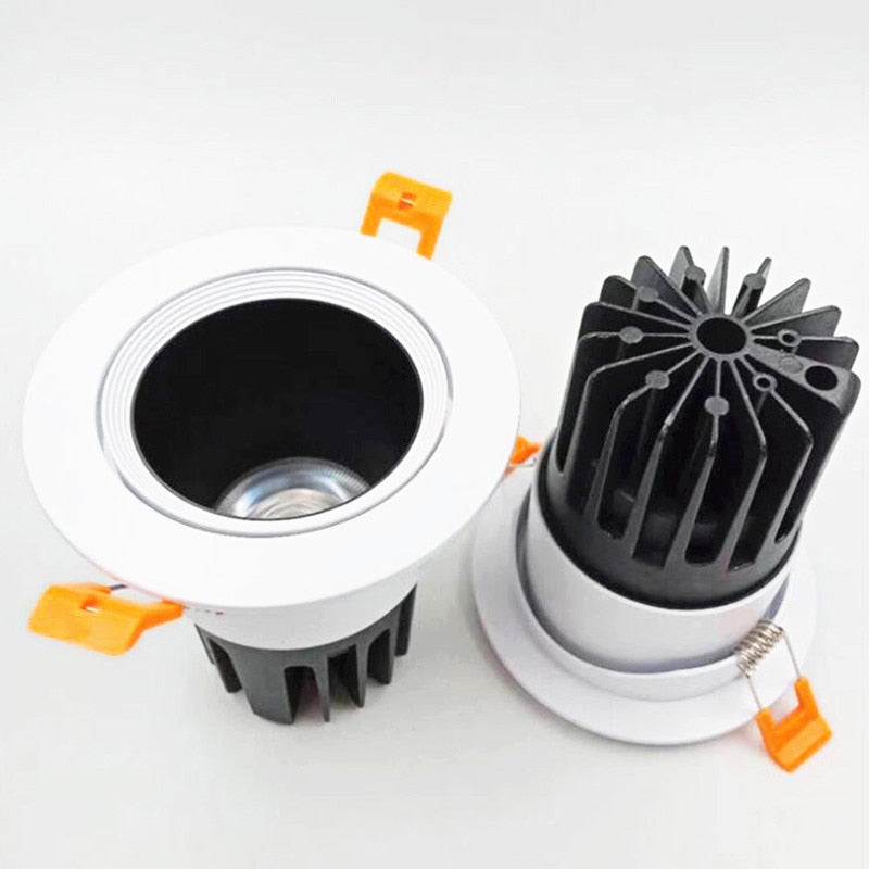 Dimmable Recessed Anti Glare COB LED Downlights 9W/12W/15W LED Ceiling Spot Lights AC85~265V LED Background Lamp Indoor Lighting