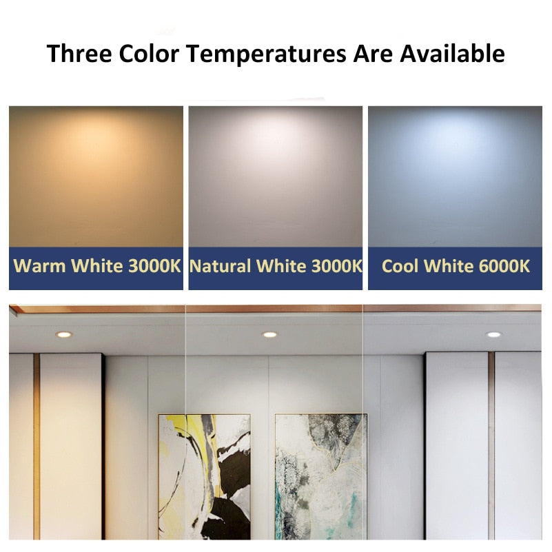 Embedded Anti-glare Narrow Side LED Downlight Embedded LED Spotlight Lamps 7W 12W 20W 30W Round White Focos Led for Exhibition