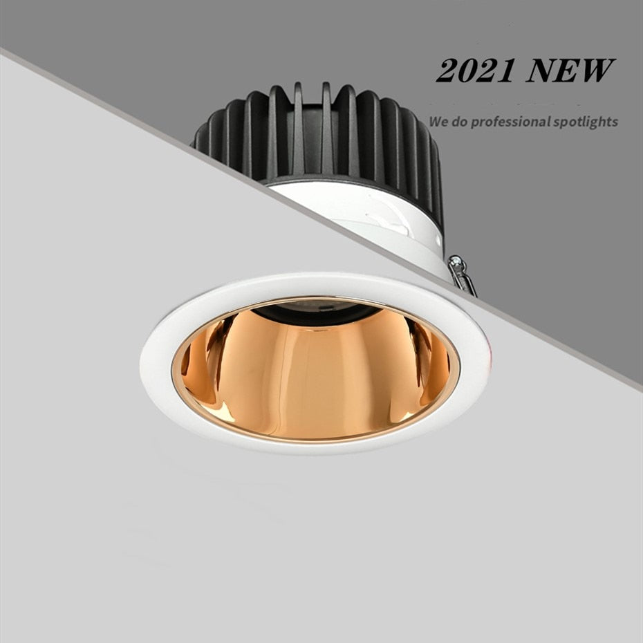 Anti-Glare Downlight7W 12W 15W Dimmable LED lamp Recessed Spotlight Warm White Natural Cool White Light AC85-265 Indoor lighting
