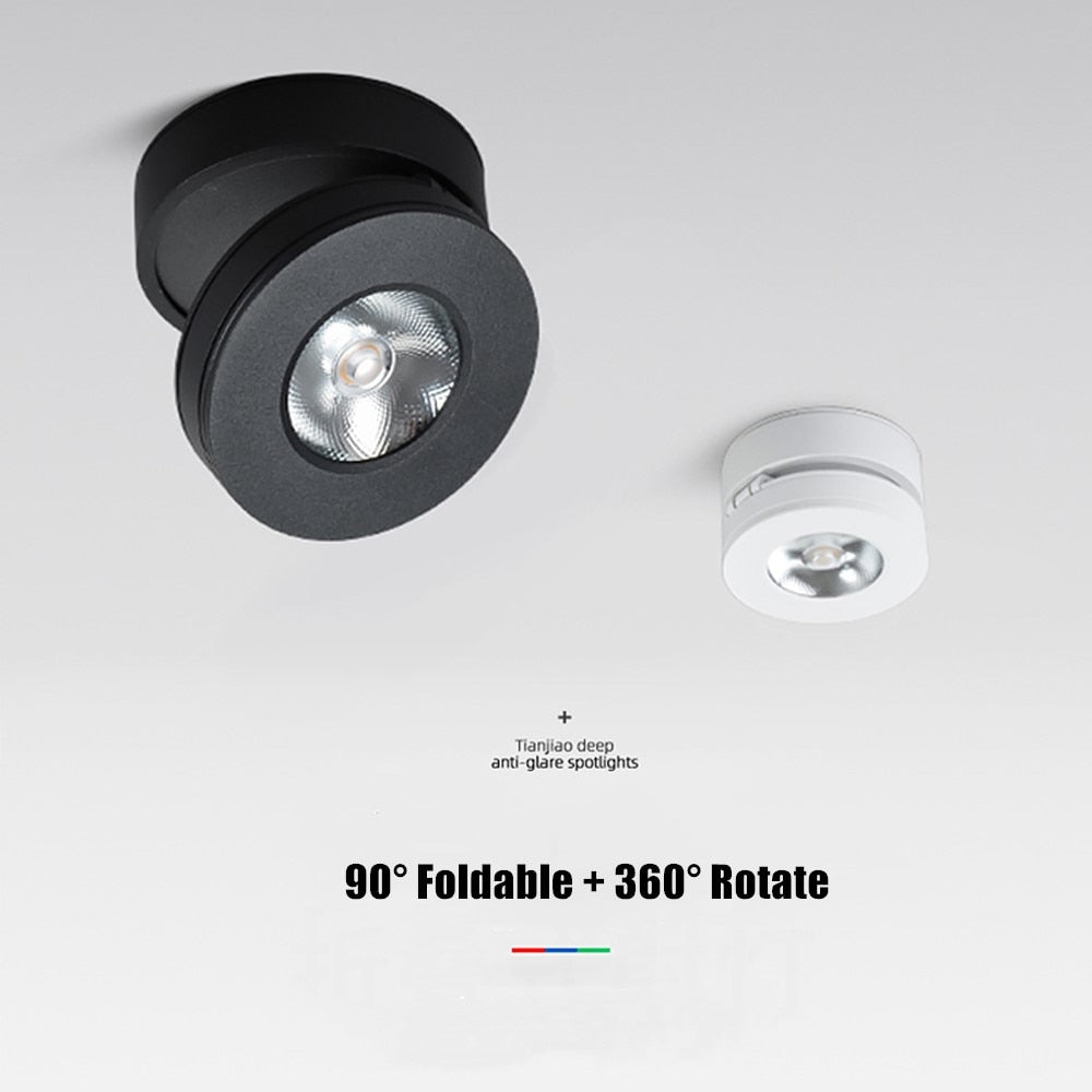 Ultra-Thin Led Downlight 360 Angle Adjustable Ceiling Spot Light 3W 5W 7W Surface mounted ceiling downlight AC220V Indoor Lights