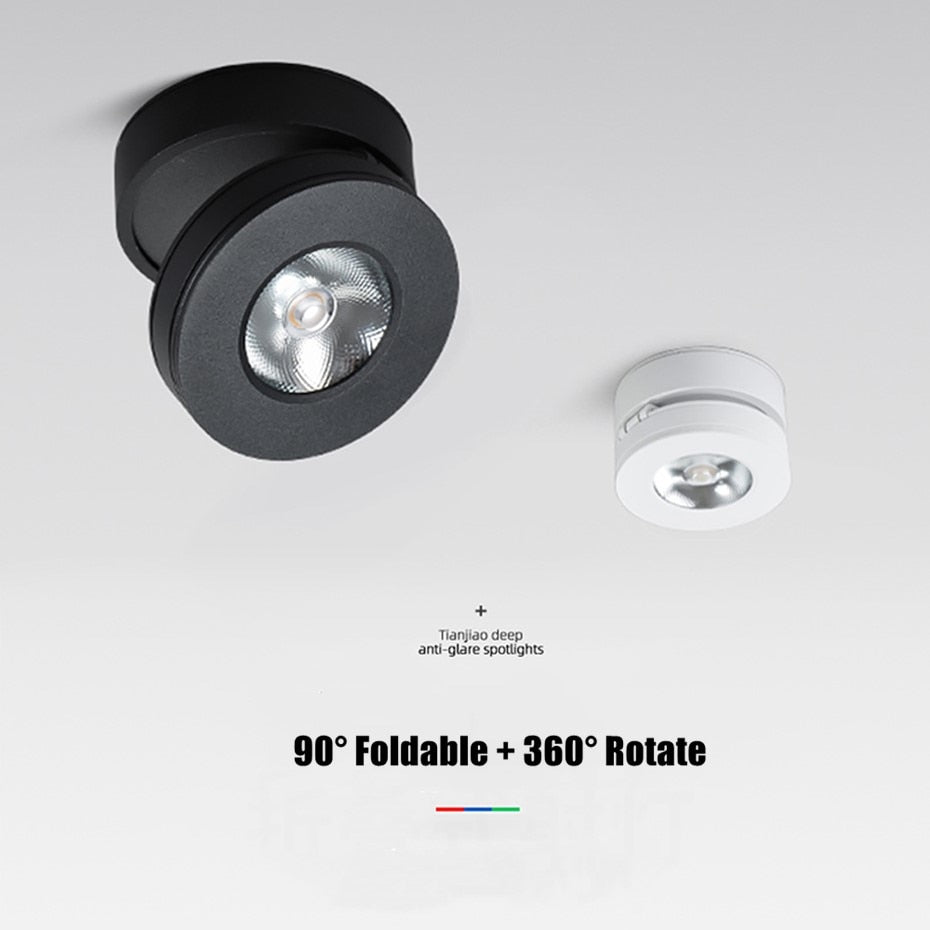 Ultra-Thin Led Downlight 360 Angle Adjustable Ceiling Spot Light 3W 5W 7W Surface mounted ceiling downlight AC220V Indoor Lights