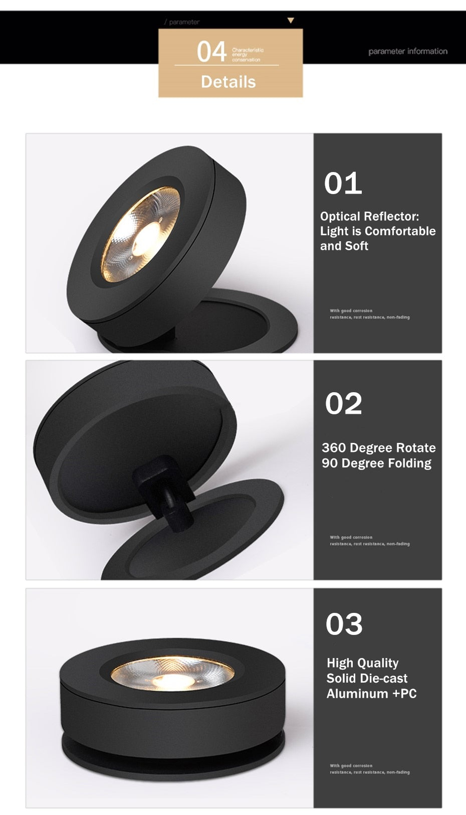 Ultra-Thin Led Downlight 360 Angle Adjustable Ceiling Spot Light 3W 5W 7W Surface mounted ceiling downlight AC220V Indoor Lights