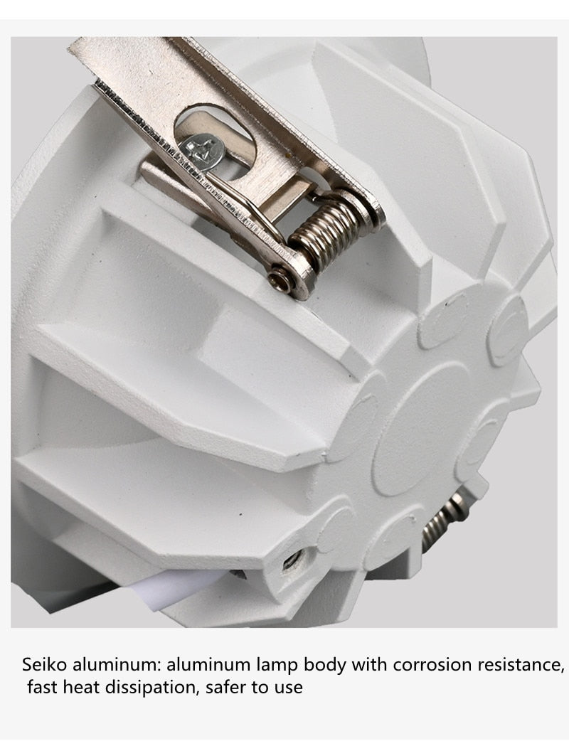 White Downlight COB Anti-Glare Narrow Frame Household Opening 7.5 CM110V 220V 5W 7W 12W 18W Ultra-Thin Embedded LED Ceiling Light