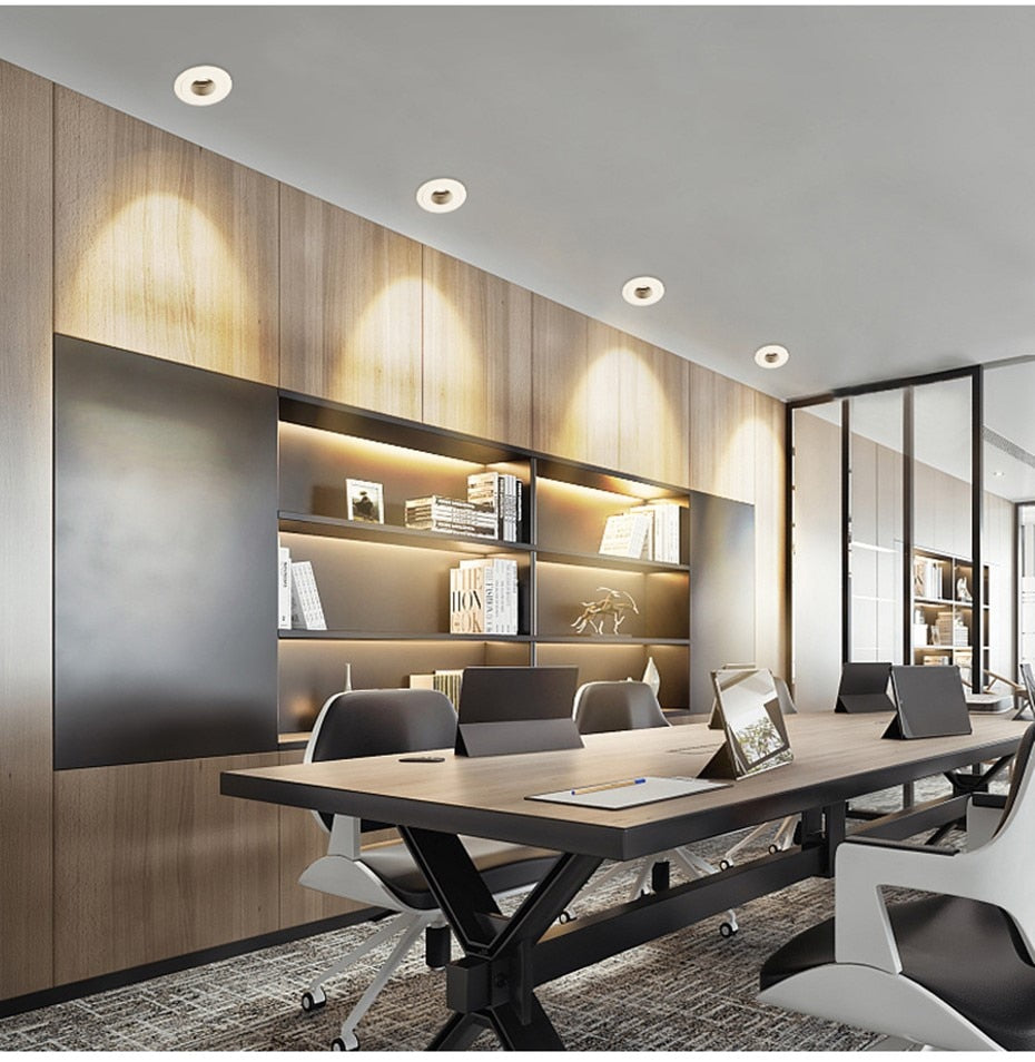 Dimmable LED Downlight 7W 12W 15W Round Recessed Lamp AC220V 110V Bulb Bedroom Kitchen Indoor Anti Glare Spot Lighting