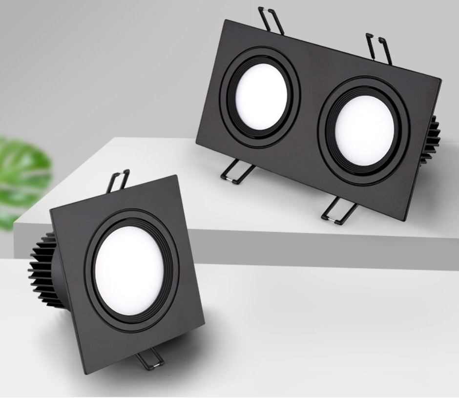 Energy saving Recessed Double LED Dimmable Downlight COB 7w 9w 12W 24W LED Spot light decoration Ceiling Lamp AC 110V 220V