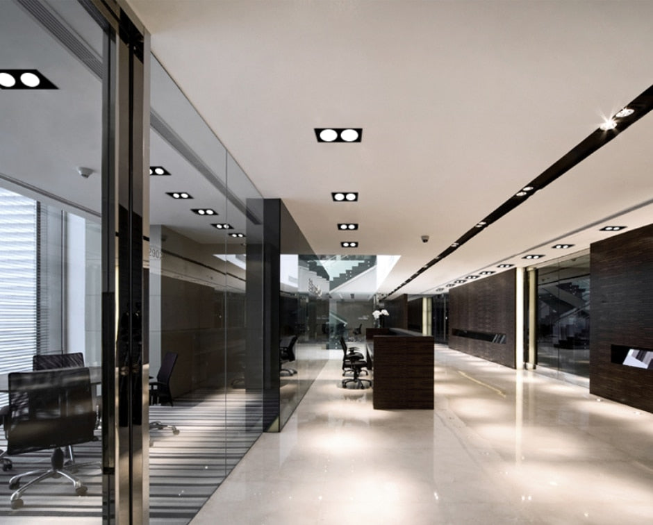 Energy saving Recessed Double LED Dimmable Downlight COB 7w 9w 12W 24W LED Spot light decoration Ceiling Lamp AC 110V 220V