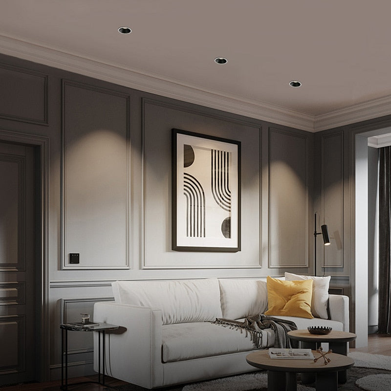 Aisilan 4 Inch Dimmable LED Downlight Anti-Glare Flicker-Free Recessed Ceiling Light 15W for Living Room Hotel Mall Bedroom