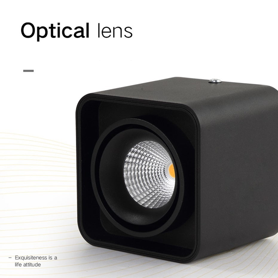 Square Dimmable Surface Mounted LED Downlights 7W COB LED Ceiling Spot Lights AC110-220V ceiling led lights Indoor Spot Lightings