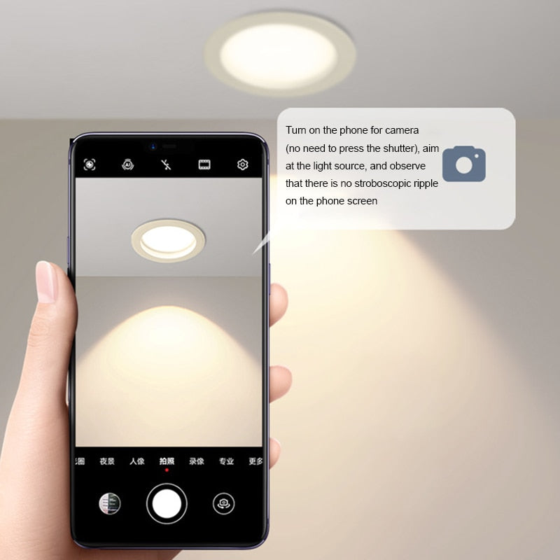 LED Embedded Downlight Ceiling Constant Current Drive Round Ultra-Thin Home Kitchen Bedroom Living Room Panel Spotlight Lighting