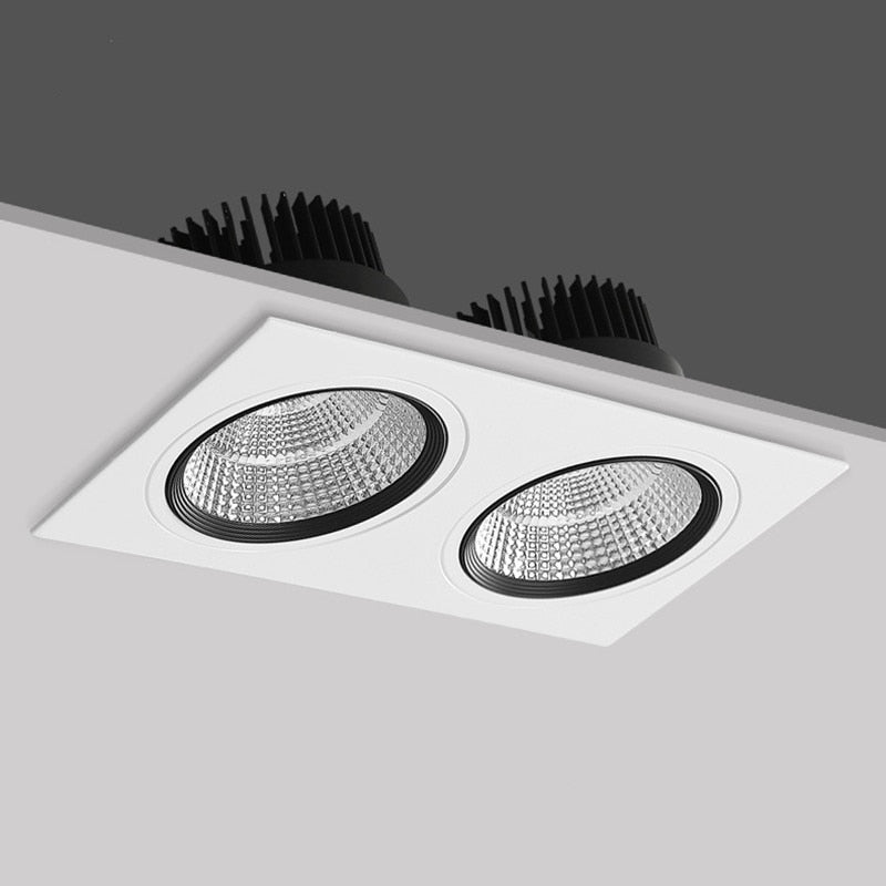 Square Dimmable led downlight lamp 7W 9W 12W 15W cob led spot 220V / 110V ceiling recessed downlights square led panel light