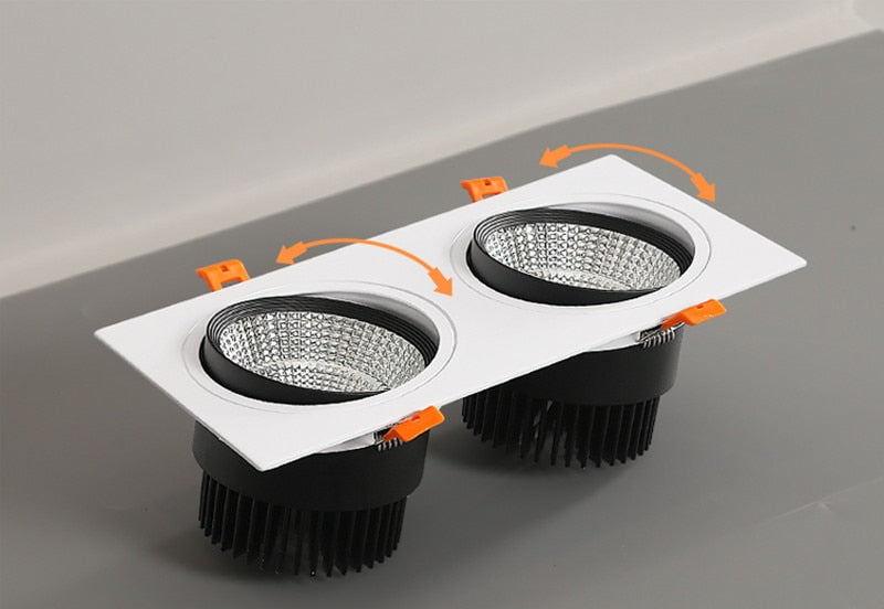 Square Dimmable led downlight lamp 7W 9W 12W 15W cob led spot 220V / 110V ceiling recessed downlights square led panel light