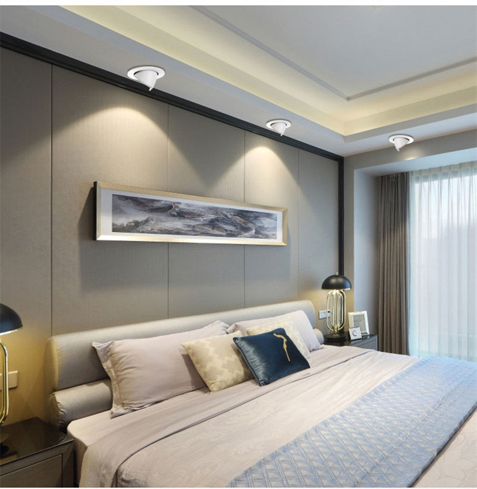 Recessed LED Downlight Ceiling Light 360° Rotating Spotlight Dimmable Led Lamp Suitable For Indoor Lighting In Dining Living Room