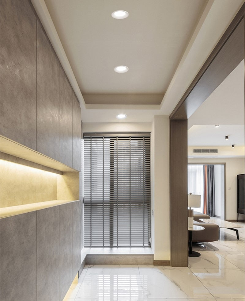 Dimmable LED COB Spotlight Ceiling Lamp AC85-265V 7W 12W 15W 18w Aluminum Recessed Downlights Round