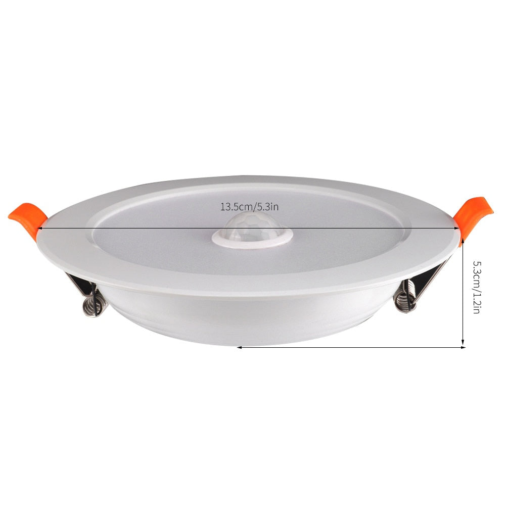 Panel Lights Human Body Sensor Downlight 12W AC85-265V LED Ceiling Light Recessed Lamp Pure White