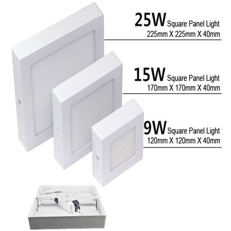 Ceiling Surface Mounted led Downlight Square Panel light Ultra thin Ceiling Lamp Kitchen Room light 9w 15w 25w 30w Dimmable