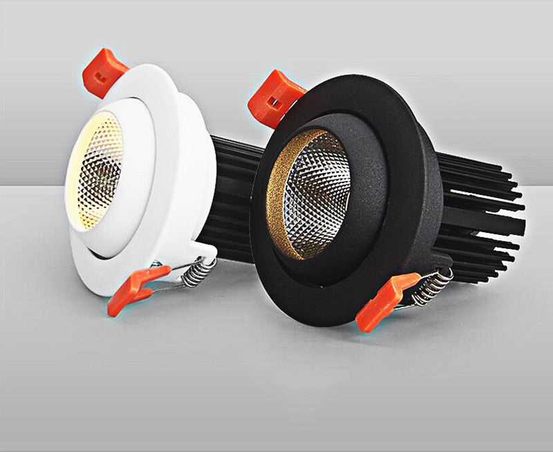 Dimmable Recessed Anti Glare COB LED Downlights 9W 12W 15W LED Ceiling Spot lights AC85~265V Background Lamps Indoor Lighting